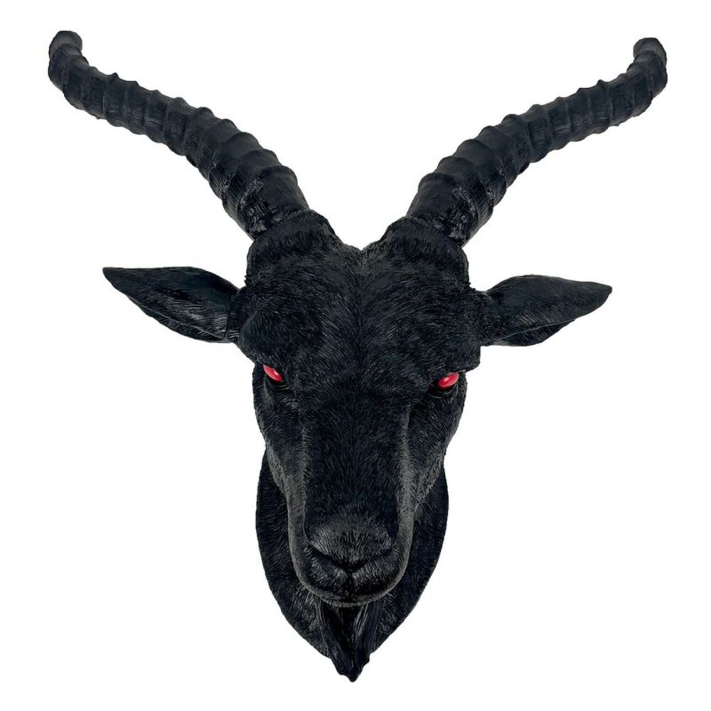 Black Baphomet Lucifer Supernatural Goat Head Sabbath Occult Wall Hanging Decor